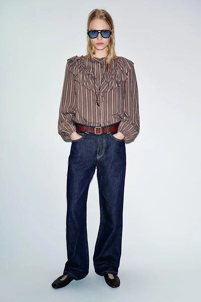 RUFFLED STRIPED SHIRT