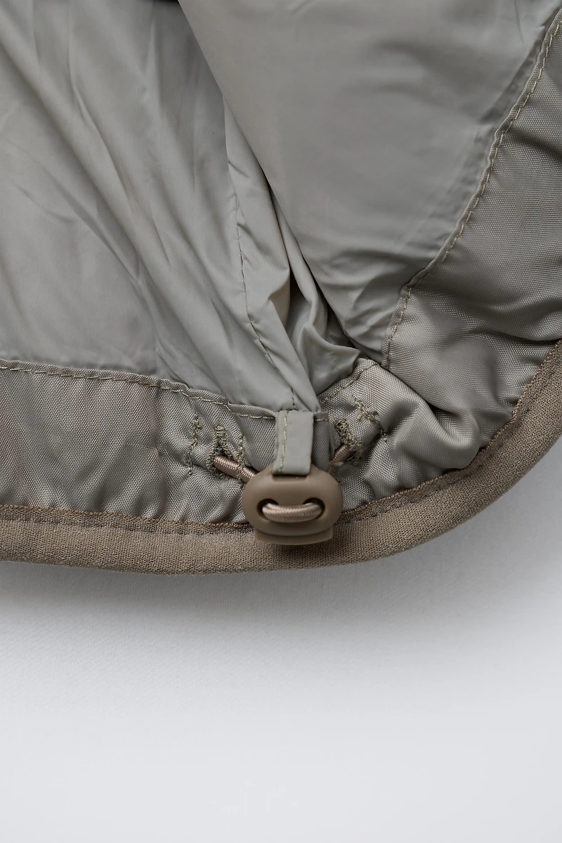 EMBROIDERED TEXT FLEECE JACKET