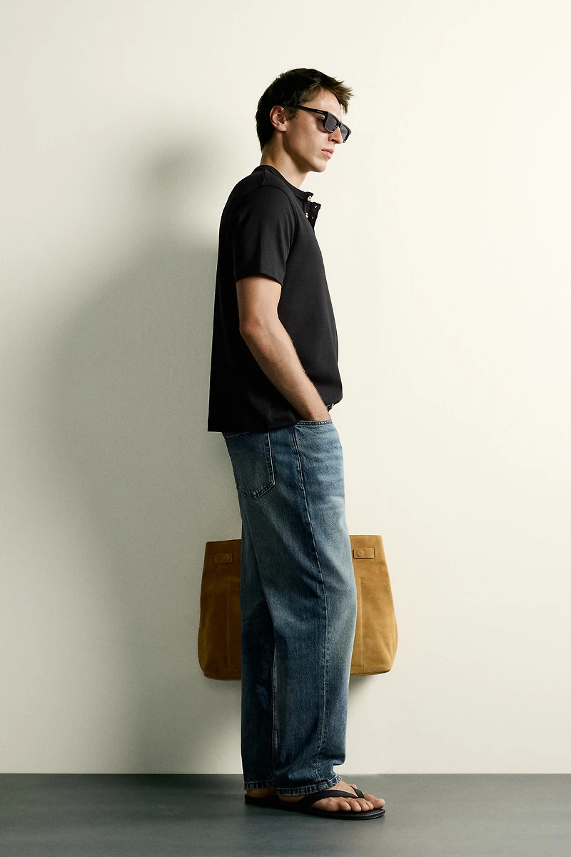 REGULAR FIT HENLEY T-SHIRT