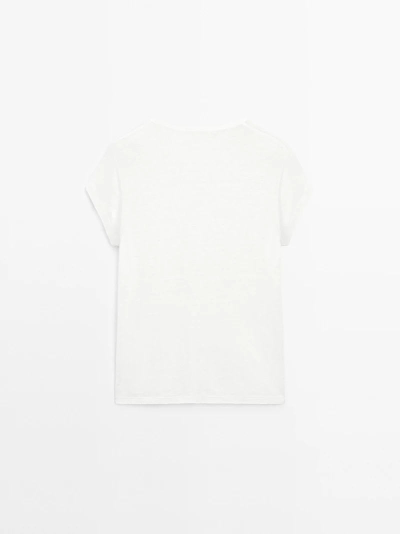 T-shirt 100 % lin à manches courtes