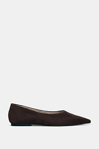 SUEDE POINTED BALLET FLATS
