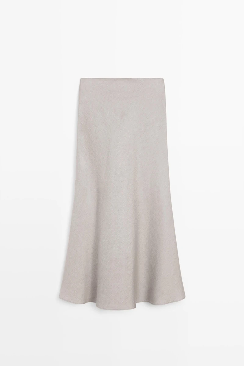 STUDIO Linen Blend Flounce Skirt