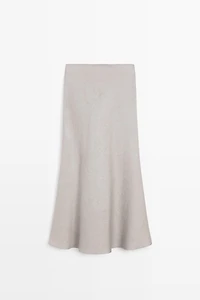 STUDIO Linen Blend Flounce Skirt