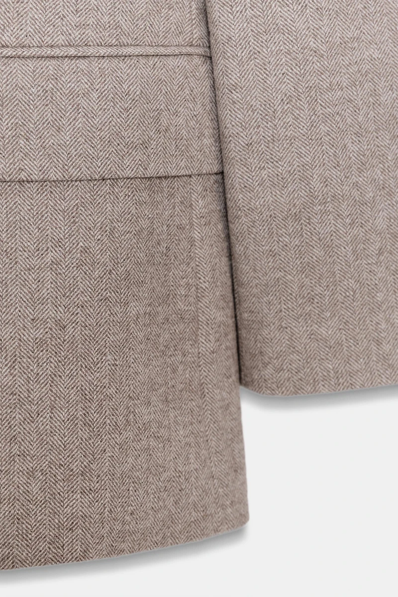 HERRINGBONE WOOL BLAZER