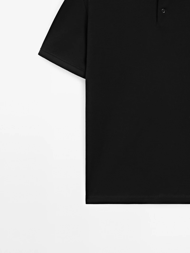 Short sleeve polo shirt with collar detail