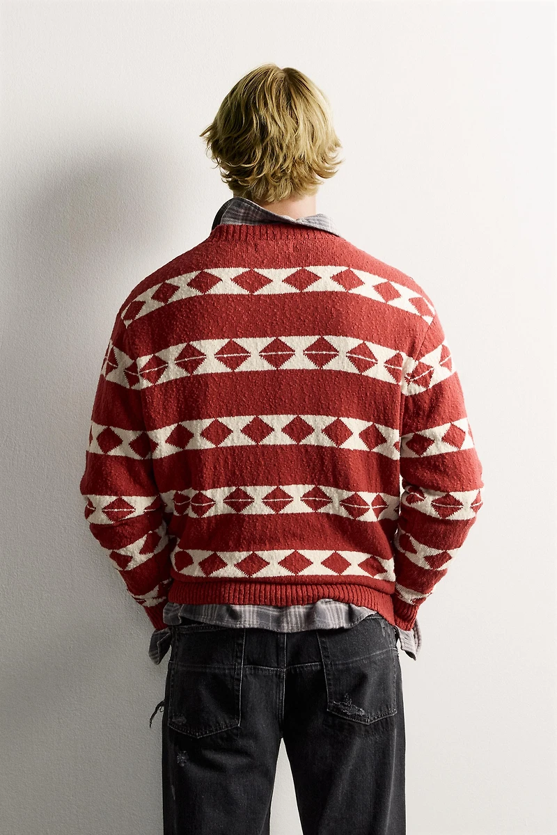 GEOMETRIC JACQUARD RELAXED FIT JUMPER