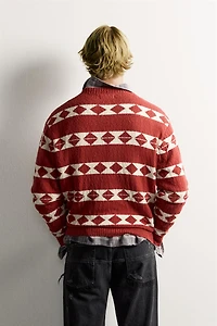 GEOMETRIC JACQUARD RELAXED FIT JUMPER