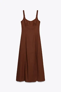 LINEN MIDI DRESS