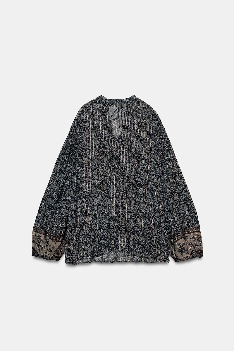 METALLIC THREAD PRINT BLOUSE