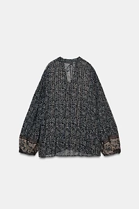 METALLIC THREAD PRINT BLOUSE