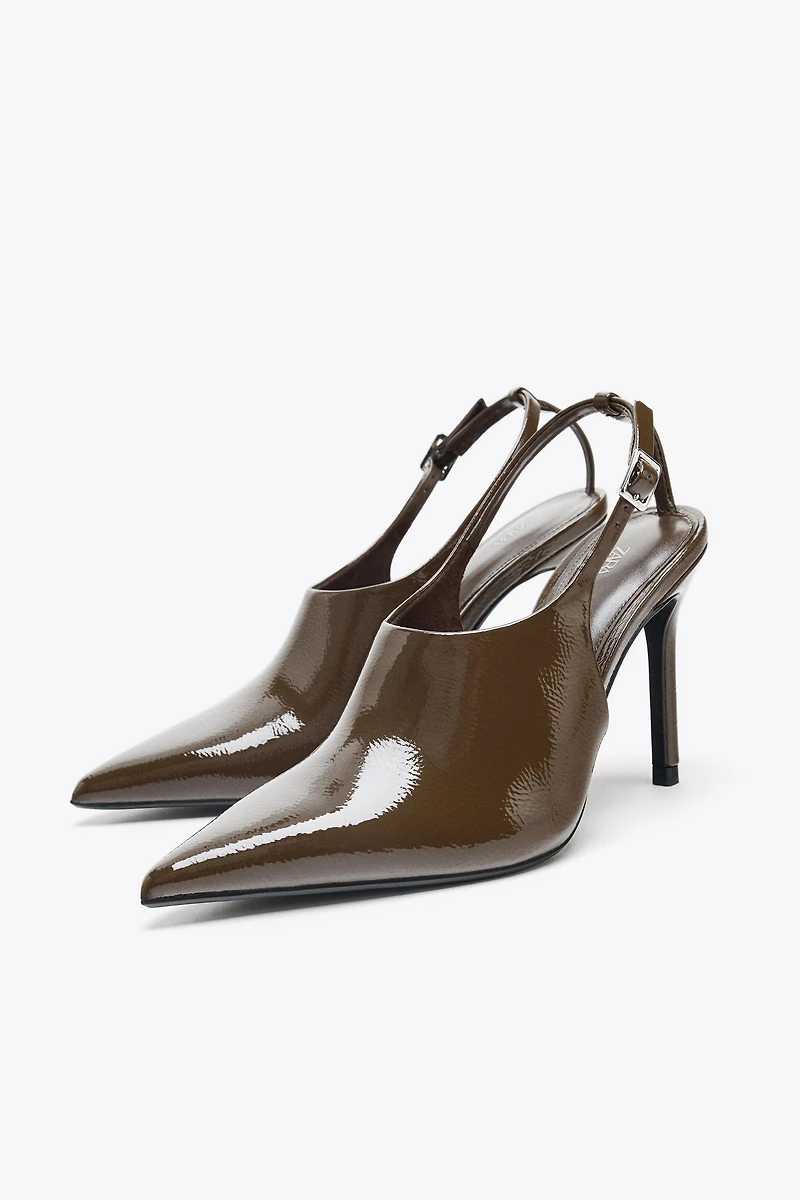 CHAUSSURES À TALONS OUVERTES L'ARRIÈRE EMPEIGNE MONTANTE