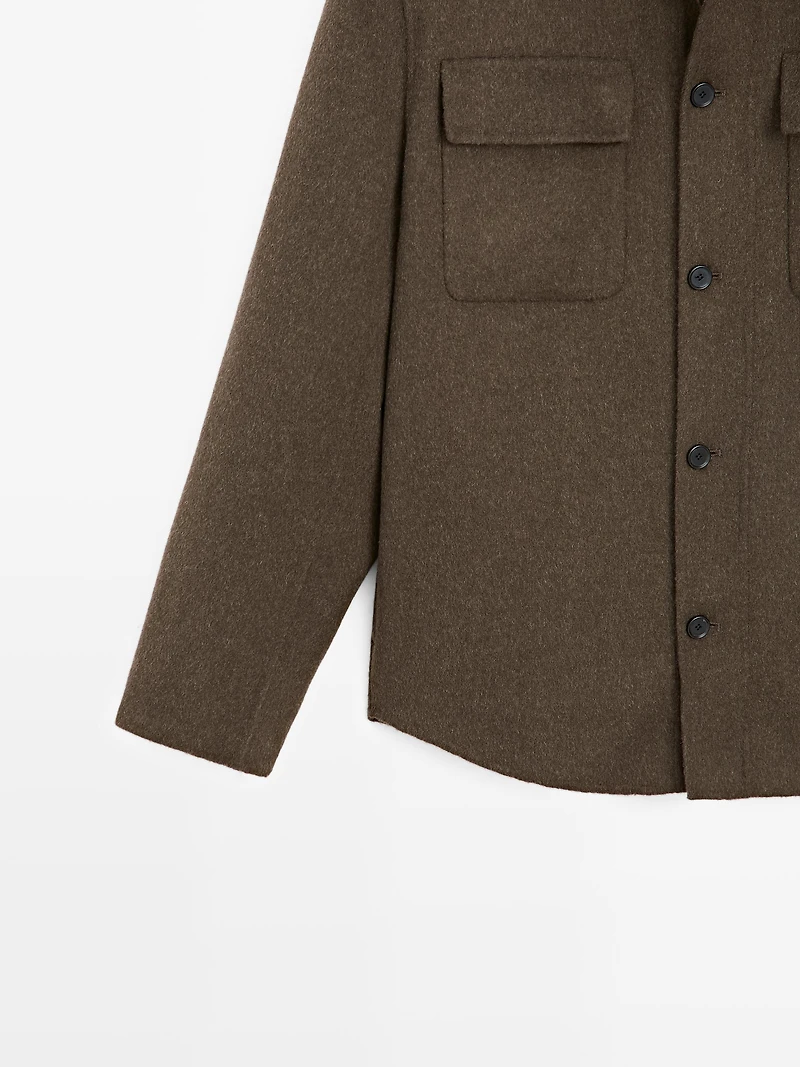 Wool blend overshirt with pockets