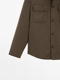 Wool blend overshirt with pockets
