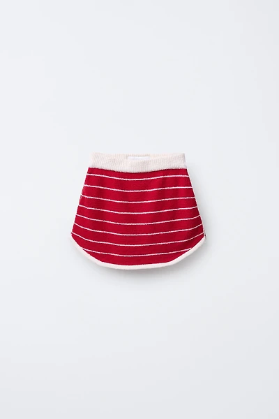 STRIPED TOWEL EFFECT SKIRT