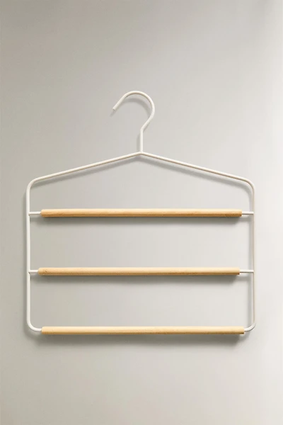 METAL AND WOOD PANTS HANGER