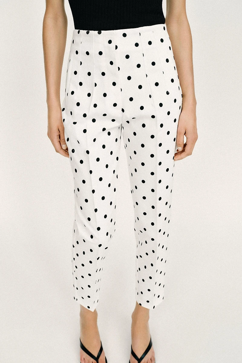 HIGH-WAISTED POLKA DOT PANTS
