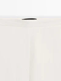 Straight fit flowing linen blend trousers