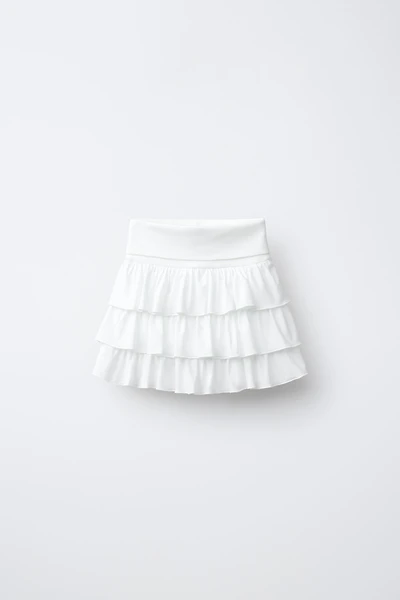 RUFFLED STRIPED SKORT