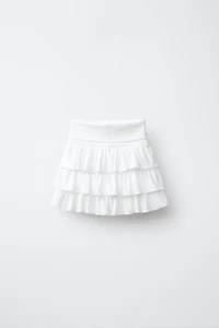 RUFFLED STRIPED SKORT