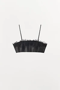 LEATHER LACE BRALETTE