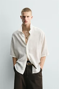 100% LINEN BOXY FIT SHIRT