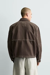 BLOUSON COUPE BOX CONTRASTE