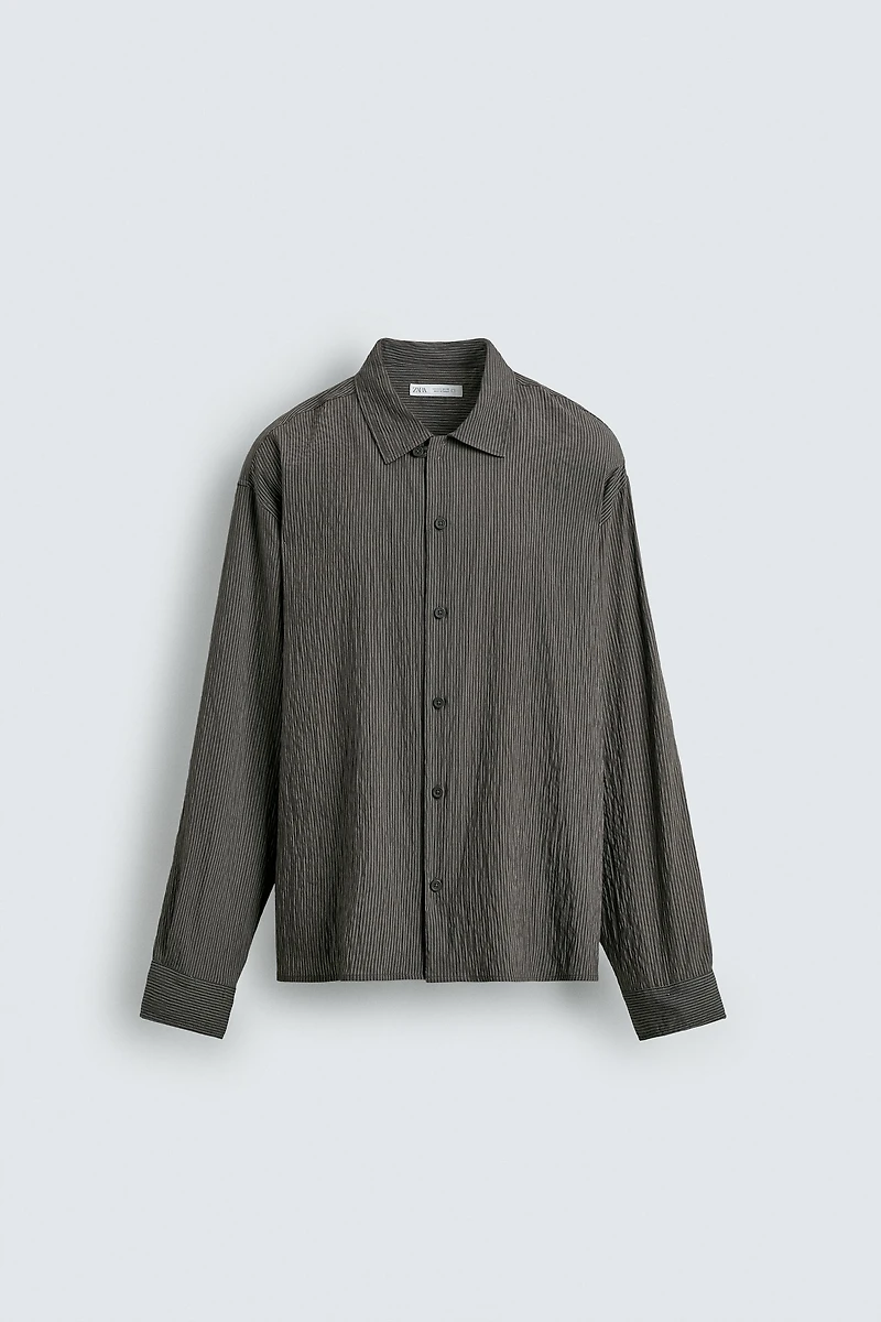CHEMISE FLUIDE RAYURES EFFET FROISSÉ