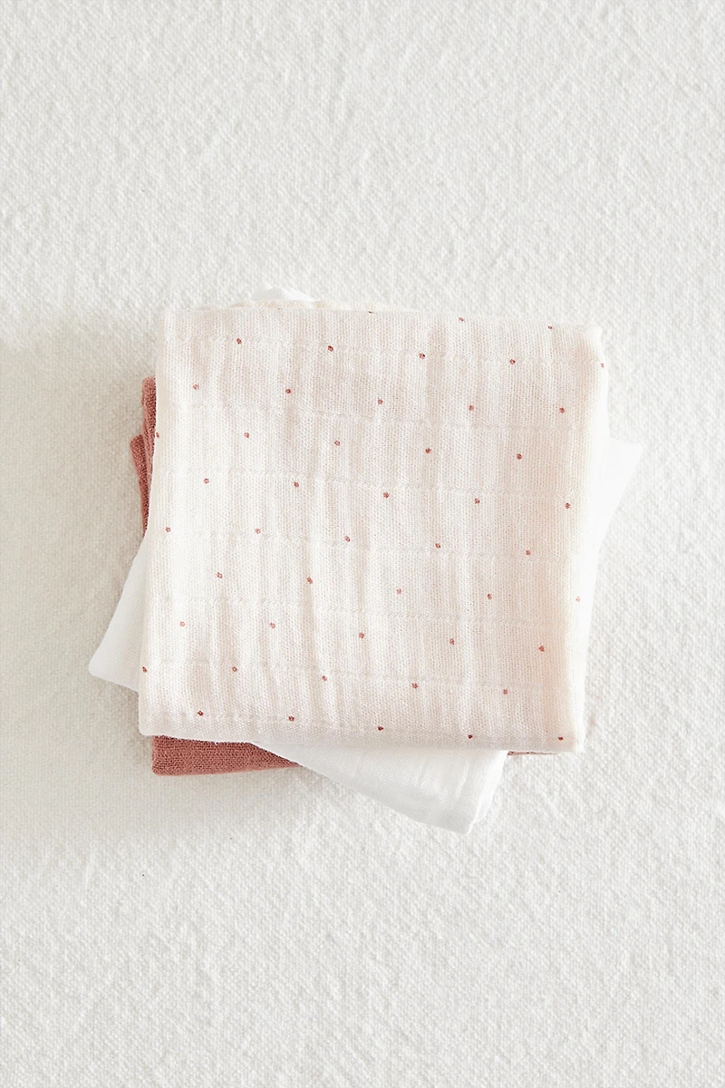 LOT DE 3 LANGES POUR BÉBÉ MULTICOLORES