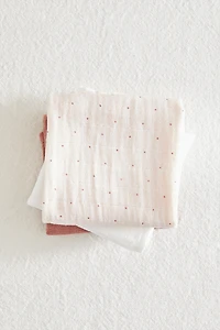 LOT DE 3 LANGES POUR BÉBÉ MULTICOLORES
