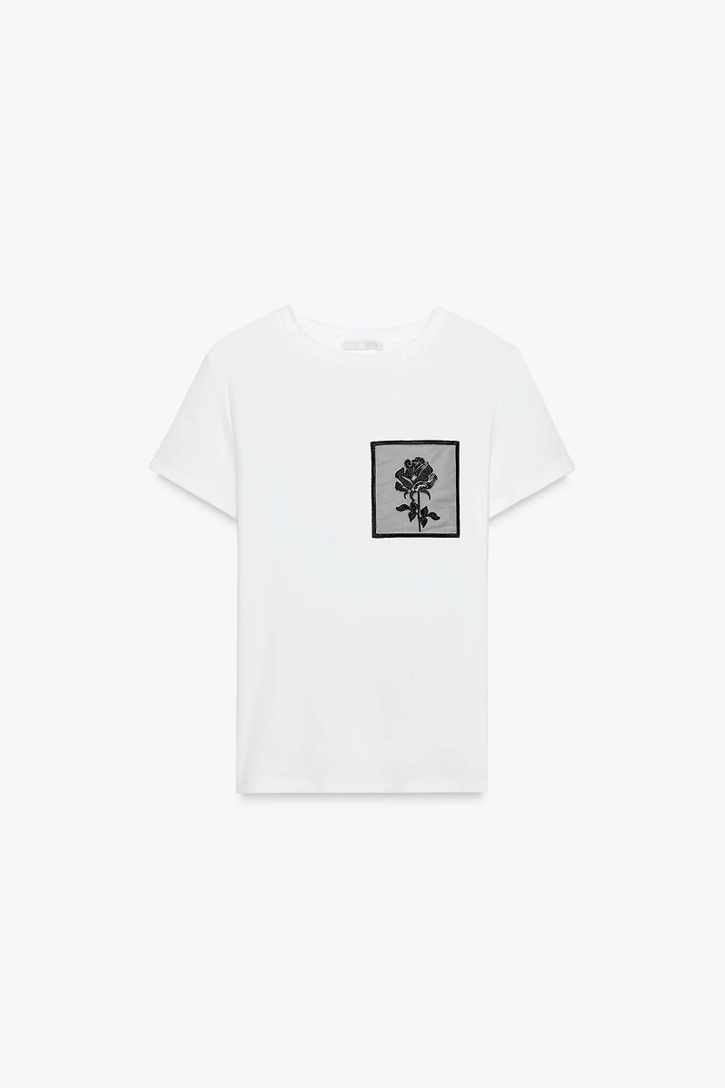 FLORAL POCKET T-SHIRT