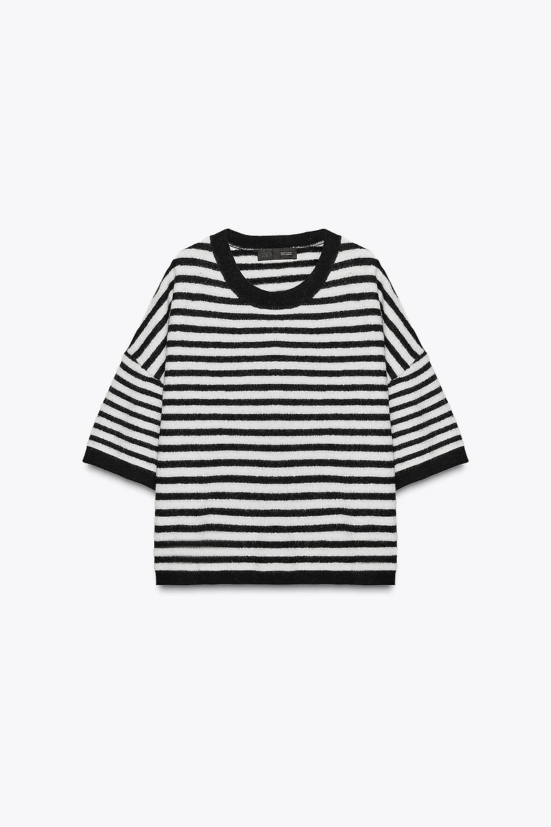 100% WOOL STRIPED SWEATER