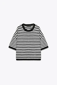 100% WOOL STRIPED SWEATER