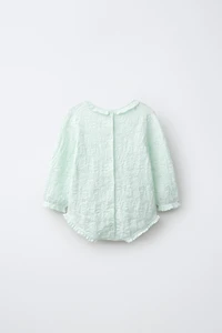 COTTON AND SILK KNIT BODYSUIT