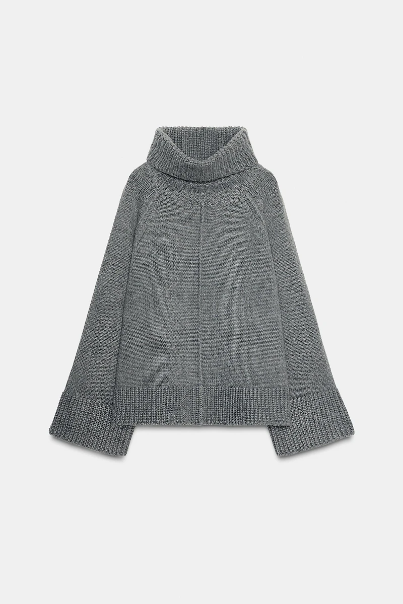 OVERSIZED HIGH NECK KNIT JUMPER