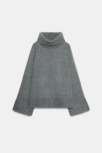 OVERSIZED HIGH NECK KNIT JUMPER