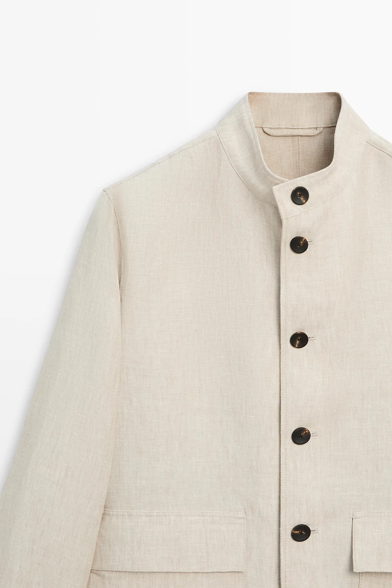 100% linen total look overshirt
