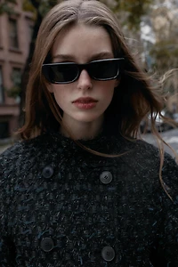 VESTE CROISÉE STRUCTURÉE AVEC FIL MÉTALLISÉ