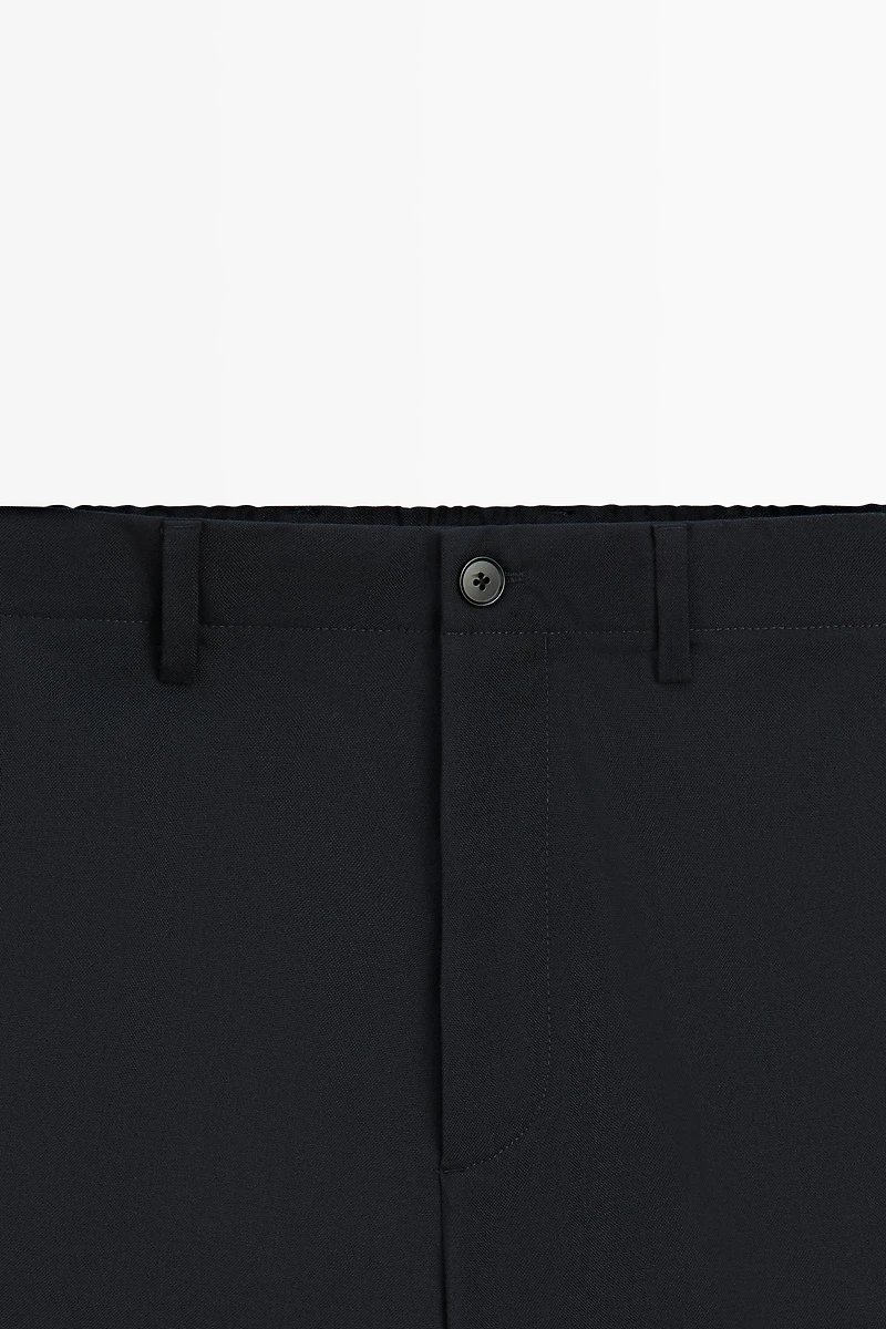 100% cool wool textured pants