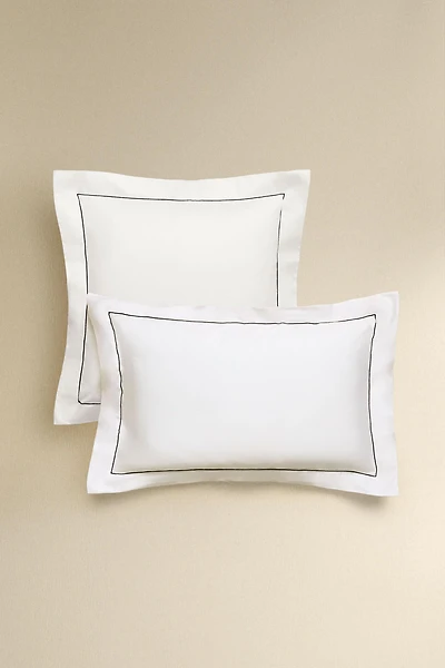 SATEEN PILLOWCASE WITH TRIM
