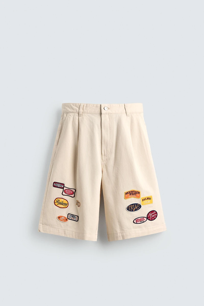 PATCHED BAGGY FIT SHORTS