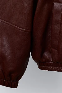 BLOUSON BOMBER EN MATIÈRE SYNTHÉTIQUE