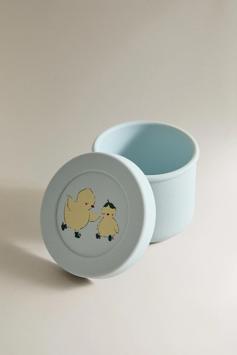 KIDS' SILICONE CHICK LUNCH BOX