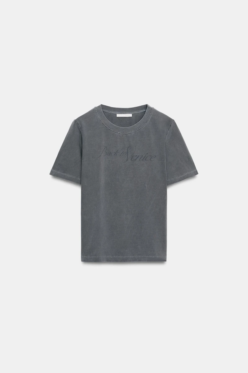T-SHIRT LAVÉ INSCRIPTION