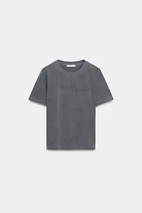 T-SHIRT LAVÉ INSCRIPTION