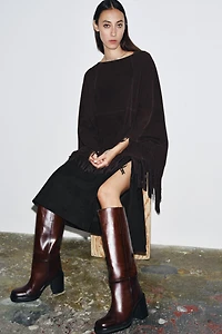 WIDE HEEL LEATHER ANKLE BOOTS