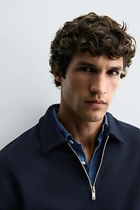 INTERLOCK ZIP POLO SWEATSHIRT