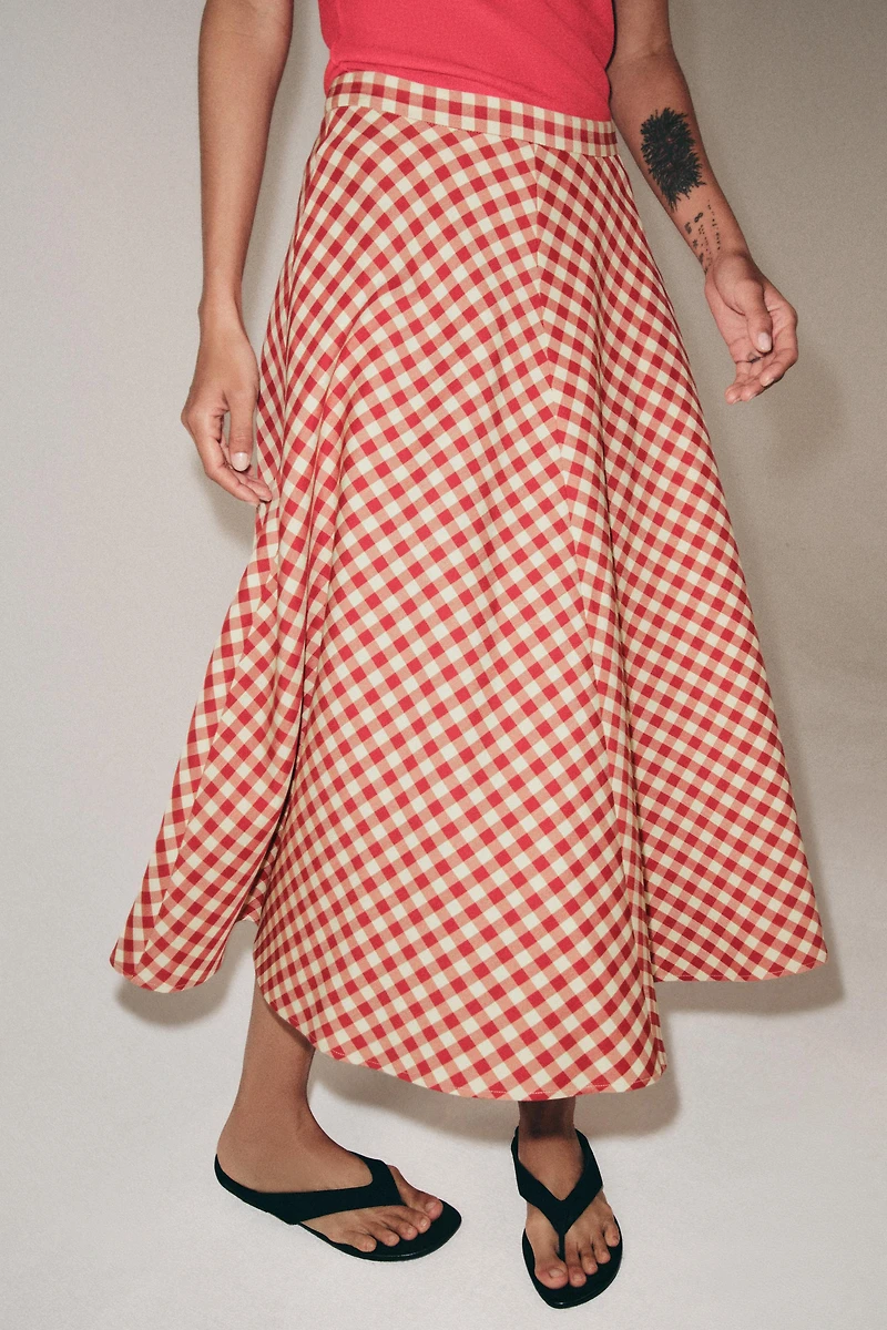 ZW COLLECTION PLAID CAPE SKIRT