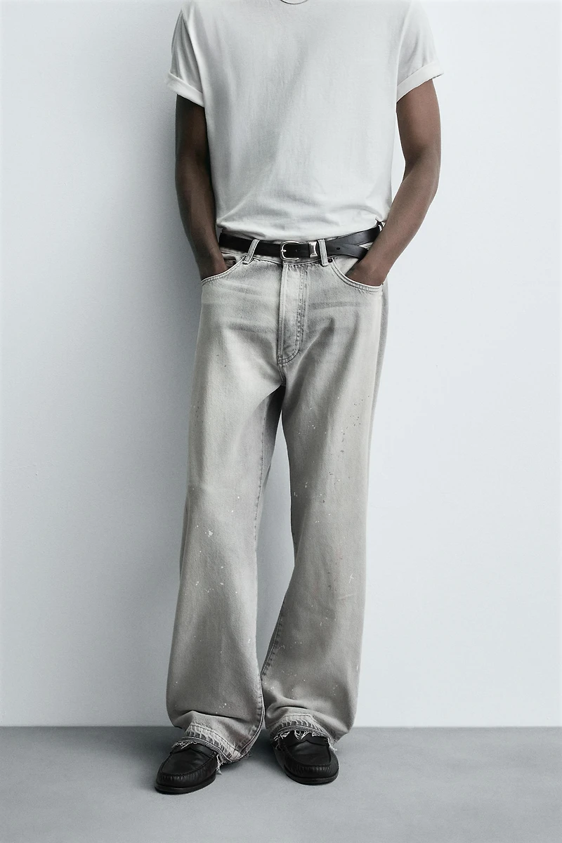 RELAXED FIT SPLATTER JEANS