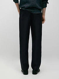 100% linen tapered fit trousers