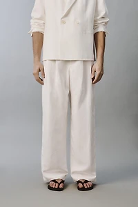 RELAXED FIT VISCOSE LINEN SUIT PANTS